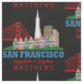名前パーソナライズされたSan Franciscoスカイライン ファブリック (クローズアップ)