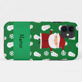 名前パーソナライズされたsanta green雪だるま Case-Mate iPhoneケース (裏面(横))