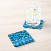 名前パーソナライズされたsky blue leopardハート コースター (右側)
