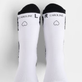 名前パーソナライズされたsock black&white ソックス (上部)
