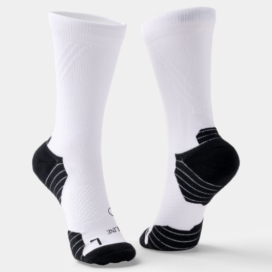 名前パーソナライズされたsock black&white ソックス (傾斜あり)