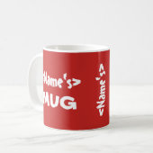 名前パーソナライズされたTrio Red White Mug コーヒーマグカップ (正面左)