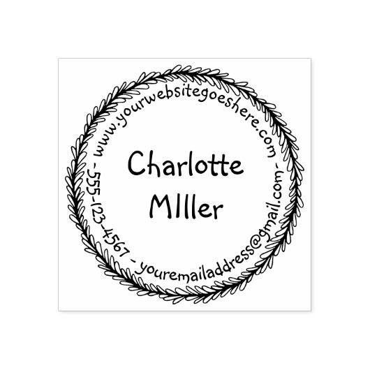 名前パーソナライズされたWebサイトの電子メールと電話番号 ラバースタンプ (インプリント)