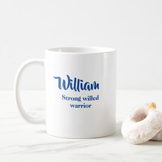 名前パーソナライズされたWilliam Mugの意味 コーヒーマグカップ (ドーナツ)