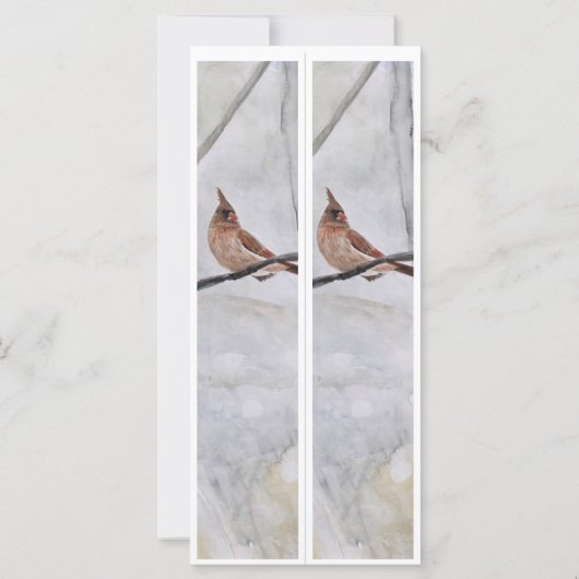 名前パーソナライズされたWinter（鳥）ショウジョウコウカンチョウ2ブックマーク (裏面)