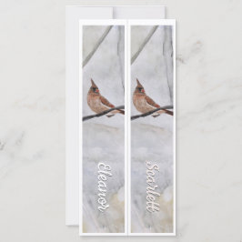 名前パーソナライズされたWinter（鳥）ショウジョウコウカンチョウ2ブックマーク