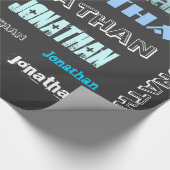 名前パーソナライズされたwordcloudテンプレート ラッピングペーパー (角)