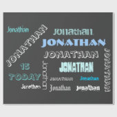 名前パーソナライズされたwordcloudテンプレート ラッピングペーパー (フラット)