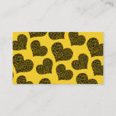 名前パーソナライズされたyellow leopardハート 名刺 (裏面)