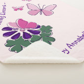 名前ピンクグリーンパープルドードル開花蝶 シェルパブランケット (3/4)