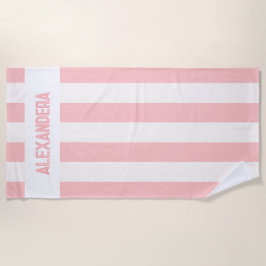 名前ピンクバチェロレッテ花嫁 ビーチタオル