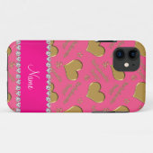 名前ピンク金ゴールドハートバチェロレッテ Case-Mate iPhoneケース (裏面(横))