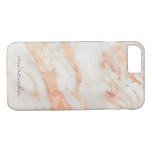 名前ファッショニスタ付きピンクと白の大理石 Case-Mate iPhoneケース (裏面(横))