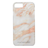 名前ファッショニスタ付きピンクと白の大理石 Case-Mate iPhoneケース (裏面)