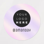 名前ファッションショップカスタムロゴ紫 ラベル (デザイン1)