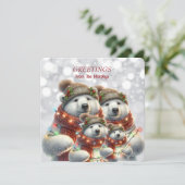 名前ファミリーからのポーラーベアクリスマスグリーティング シーズンカード (スタンド正面)