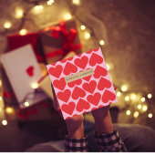 名前ファンシー付きロマンチックな赤とピンクのハートパターン