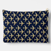 名前フェイク金ゴールド機旅行 アクセサリーポーチ (裏面)