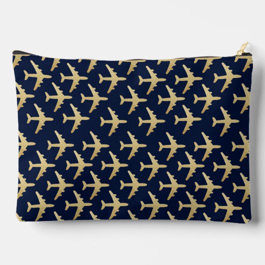 名前フェイク金ゴールド機旅行 アクセサリーポーチ (裏面)