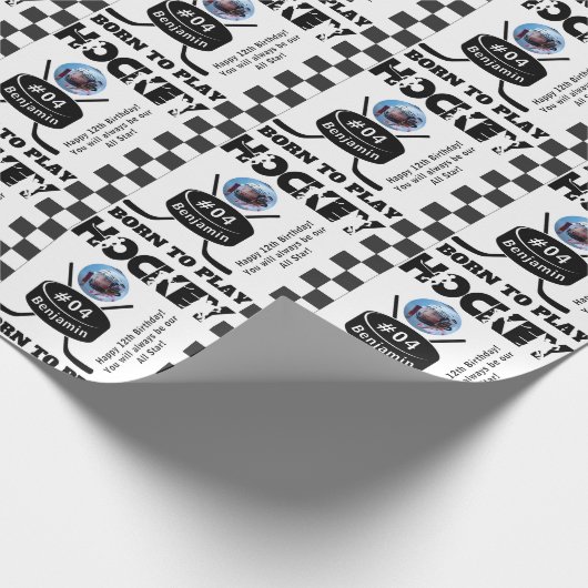 名前フォトエイジジャージー番号気持ちホッケー ラッピングペーパー (角)