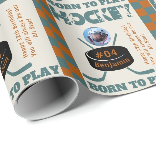 名前フォトエイジジャージー番号気持ちホッケー ラッピングペーパー (ロールコーナー)
