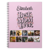 名前フォトコラージュ最高のママーエバーレトロタイポグラフィ ノートブック (正面)