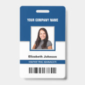 名前フォトロゴバーコード企業の従業員IDカード バッジ (Front)