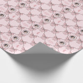 名前フォト文字気持ちピンクコケットボウ ラッピングペーパー (角)