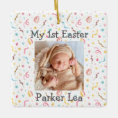 名前フォト文字 | フォトキープサケ私の最初の復活祭 セラミックオーナメント (正面)