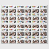 名前フォト50誕生日 ラッピングペーパー (フラット)