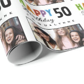 名前フォト50誕生日 ラッピングペーパー (ロールコーナー)