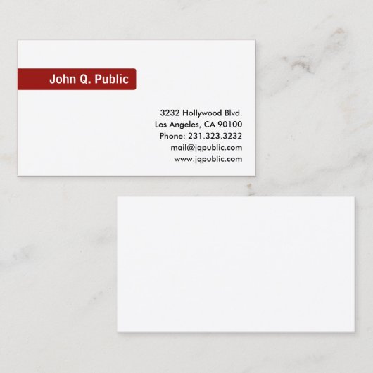 名前フォーカス(白) 名刺 (正面/裏面)