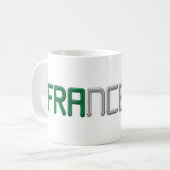 名前フランチェスコイタリアン国旗の色タイポグラフィ コーヒーマグカップ (正面左)