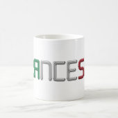 名前フランチェスコイタリアン国旗の色タイポグラフィ コーヒーマグカップ (中央)