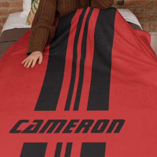 名前フルカスタムカラーレースストライプ1 フリースブランケット