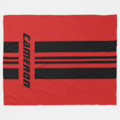 名前フルカスタムカラーレースストライプ1 フリースブランケット (正面(横))