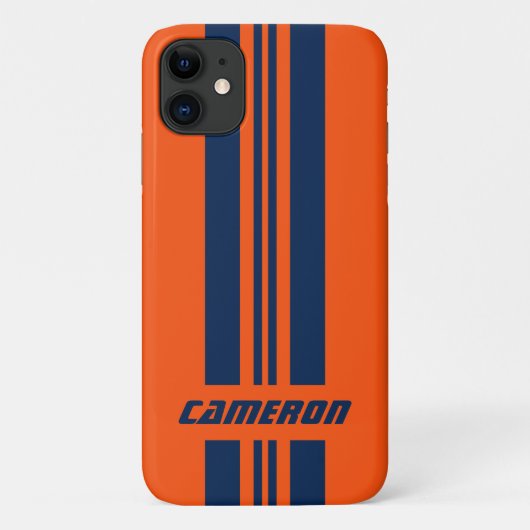 名前フルカスタムカラーレースストライプ1 Case-Mate iPhoneケース (裏面)