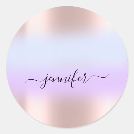 名前ブライダルグラデーション。パープ感謝していルブルーバラ ラウンドシール (正面)
