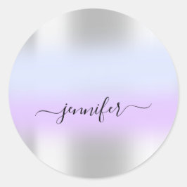 名前ブライダルグラデーション。紫感謝していブルーシルバー ラウンドシール