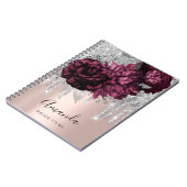 名前ブライダルシャワーマルサラドリップスフローラ牡丹 ノートブック (左側)