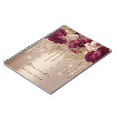 名前ブライダルシャワーマルサラドリプスバラ花模様 ノートブック (左側)