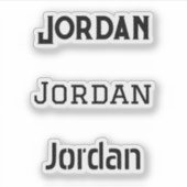 名前ブラックグラフィックフォントバージョン シール (正面)