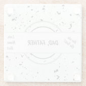 名前ブラック&グレーチップスTerrazzoパタ男らしーン ガラスコースター (裏面)