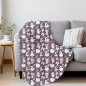 名前ブランケットピンクかわいいハロウィーン フリースブランケット