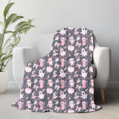 名前ブランケットピンクかわいいハロウィーン フリースブランケット