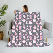 名前ブランケットピンクかわいいハロウィーン フリースブランケット