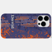 名前ブルーオレンジサーフスタイル Case-Mate iPhoneケース (裏面 (横))