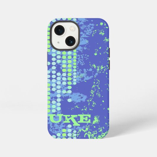 名前ブルーグリーンサーフスタイル iPhoneケース (裏面)