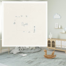 名前ブルーパーソナライズされたフローラクリーム赤ちゃんシャワー