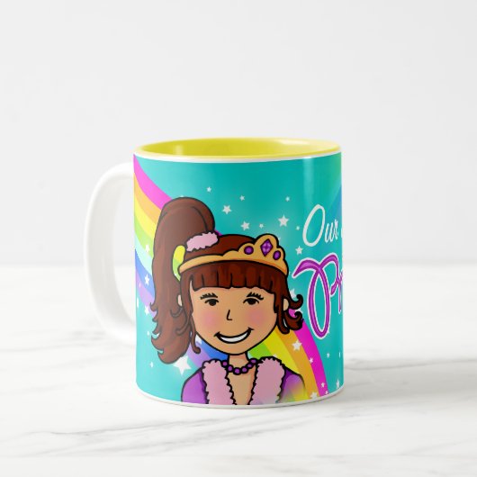 名前プリンセスガールレインボーアクアマグ ツートーンマグカップ (正面左)